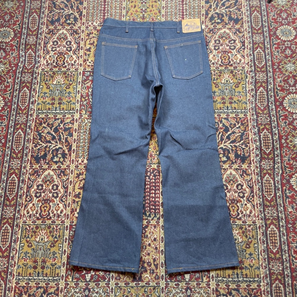 VTG‎ 70s NWT DS JCPenney Plain Pockets Jeans 38x30 Heavy Indigo Denim USA Flared